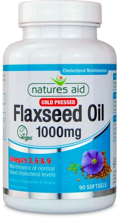 Buy Natures Aid Flaxseed Oil 1000mg 90 Capsules Medino