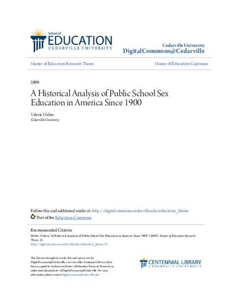 Pdf A Historical Analysis Of Public School Sex Education In America