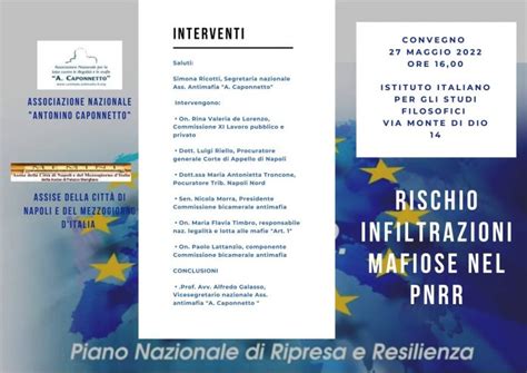 Rischio Infiltrazioni Mafiose Nel PNRR All Istituto Per Gli Studi