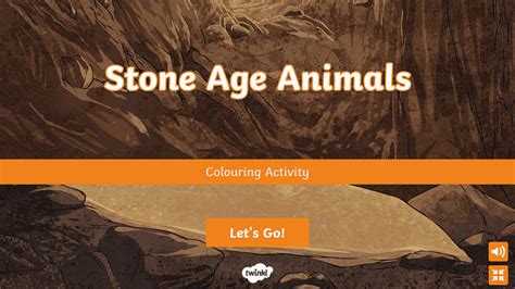 Stone Age Animals Interactive Colouring Activity