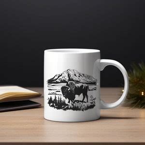 Grand Teton Bison Buffalo National State Park Mountain Pines Wild Svg