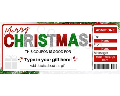 Custom Christmas Coupon Template – Printed Smile Shop