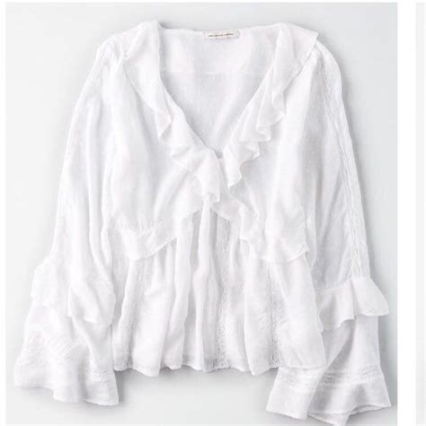 White Flowy Long Sleeve Top Worn Once Clothes Design Long White Top