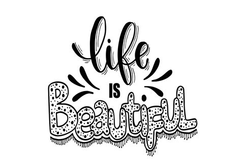 Life Is Beautiful Hand Lettering Graphic By Santy Kamal · Creative Fabrica