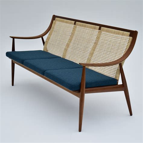 Peter Hvidt Orla Molgaard Nielsen Model 147 Rattan Back Sofa 103711