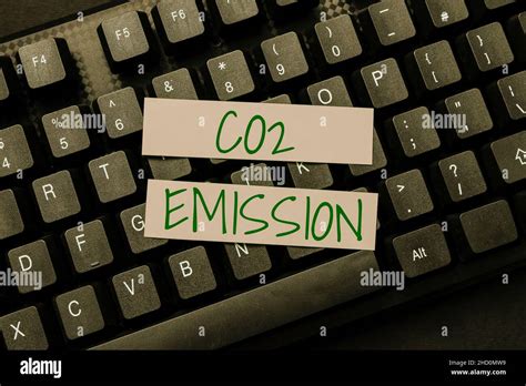 Writing Displaying Text Co2 Emission Business Overview Releasing Of