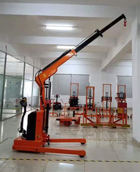 Site Photos Of 1t Fully Electric Floor Crane Foldable Shop Crane