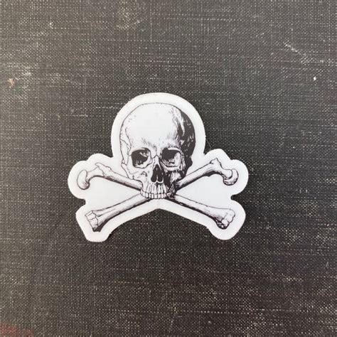 Skull And Bones Stickers Etsy