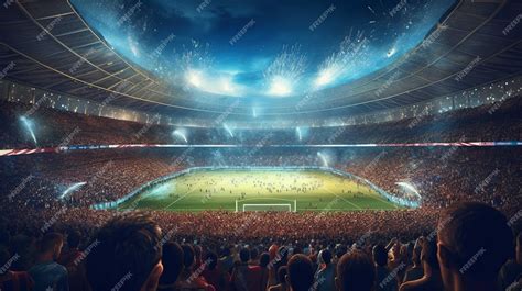 Premium Photo | Football or soccer stadium with fans in the stands