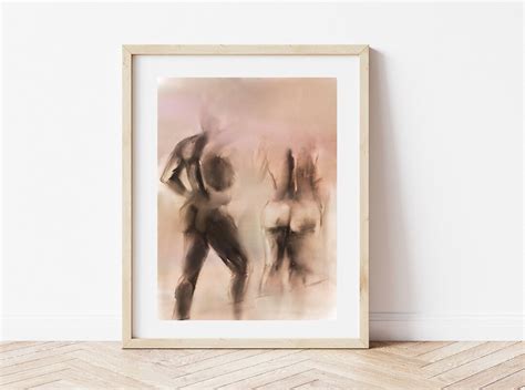 Nude Art Print Male Female Figure Abstract Giclée Home Etsy