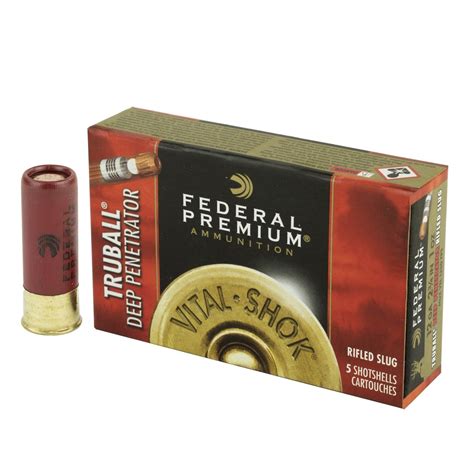 Federal Premium Vital Shok Ammunition 12 Gauge 2 3 4 1 Oz Deep Penetrator Truball Hollow Point