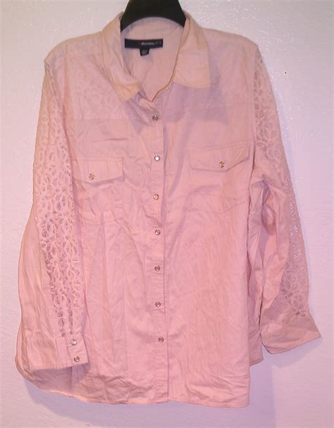 Denim 247 Pink Button Blouse Button Down Shirt Free Shipping And Guaranteed Authenticity On