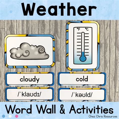 Weather Word Wall Words And Puzzle Activity Vocabulary Chez Chris