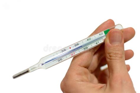 Analogue Galinstane Thermometer Indicating Body Temperature Above 38 Â