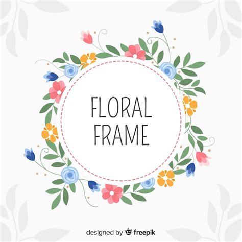 Free Vector Modern Floral Frame With Hand Drawn Style