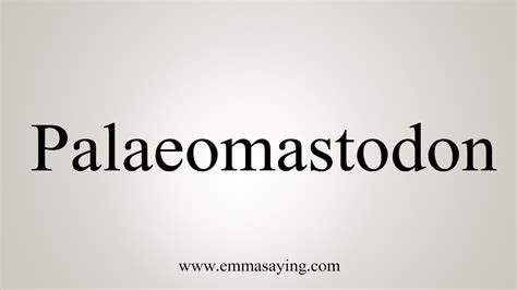 How To Say Palaeomastodon - YouTube