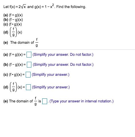 Solved Let F X 2 X And G X 1 X Find The Following Chegg