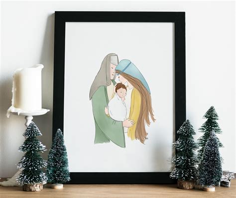 Nativity Scene Watercolor Print Digital Download Printable - Etsy