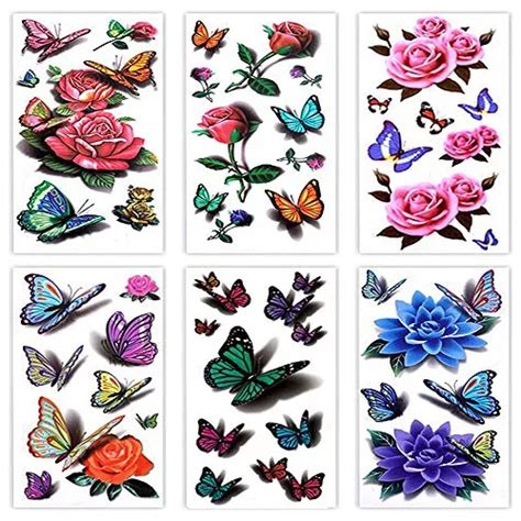 Tatuaje Temporale Tatuajes Temporales De Mariposa Rosa Par Envío gratis