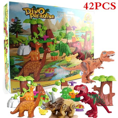 42Pcs/Lot Jurassic Park Dino Valley Building Blocks Sets Large ...