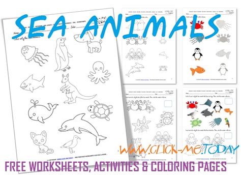 Free Printable Sea Animals Worksheets - Activities for Sea Animals