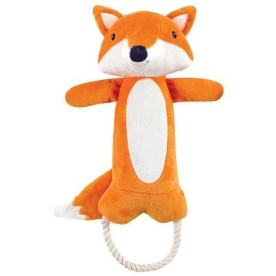 Luvable Friends Pet Squeaky Plush Dog Toy With Rope, Fox, One Size : Target