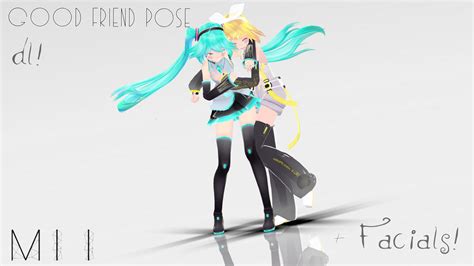 Mmd Good Friend Poses Dl Facials By Miihh On Deviantart