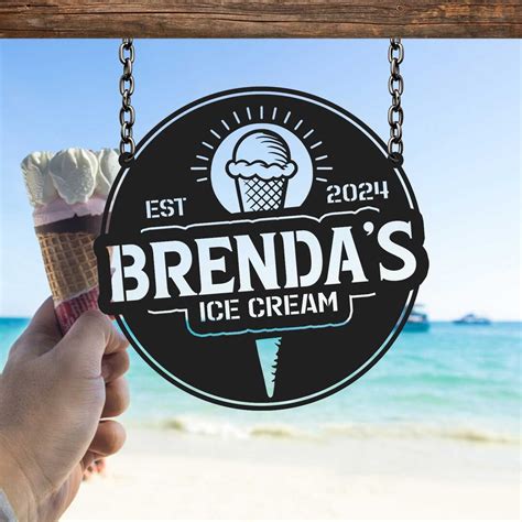 Custom Ice Cream Sign Ice Cream Metal Sign Ice Cream Shop Logo Ice