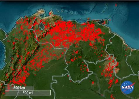 Imagen De La Nasa Muestra Récord De Puntos Calientes En Territorio Venezolano