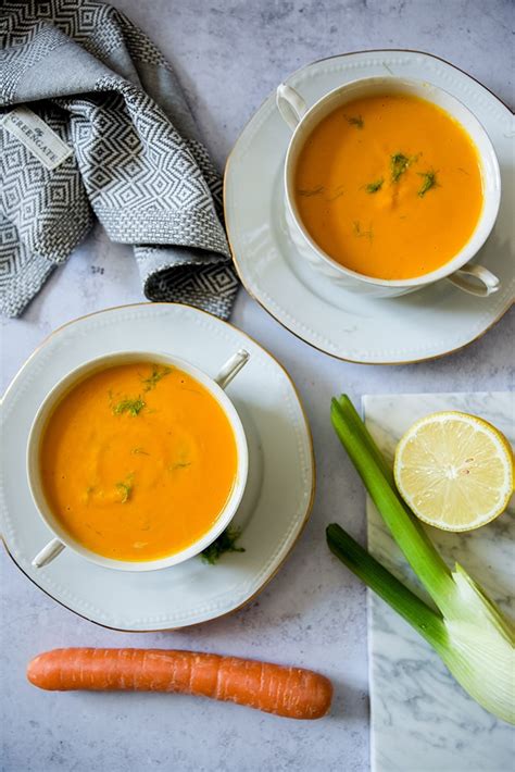 Karotten Kürbis Ingwer Suppe mit Fenchel und Apfel Home and Herbs