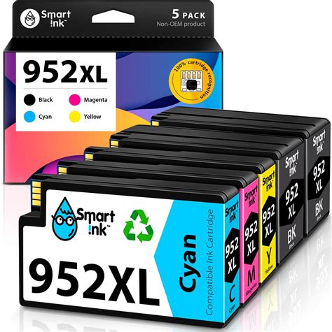 Smart Ink Compatible Ink Cartridge Replacement For Hp 952xl 952 Xl 5 Combo Pack To