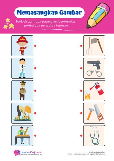 lembar kerja anak tk tema pekerjaan