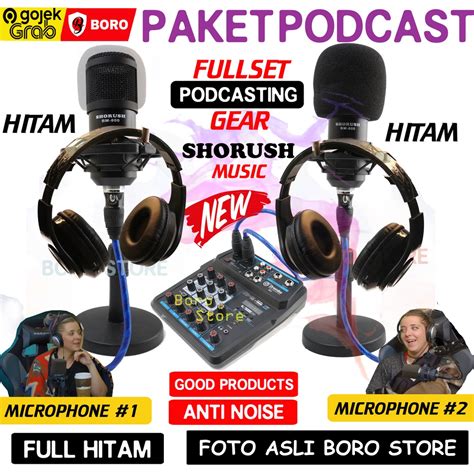 Jual Paket Shorush Podcast Orang Tripod Bundar Meja Mic Microphone