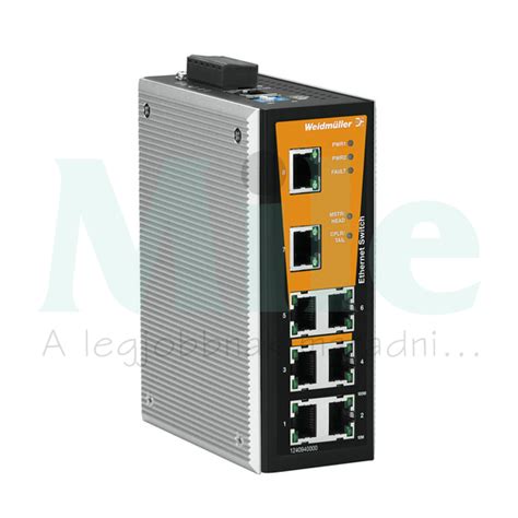 Ipari switch 1 6Gbps 24VDC DIN sín Ethernet 8x10 100Mbps RJ45 port IE