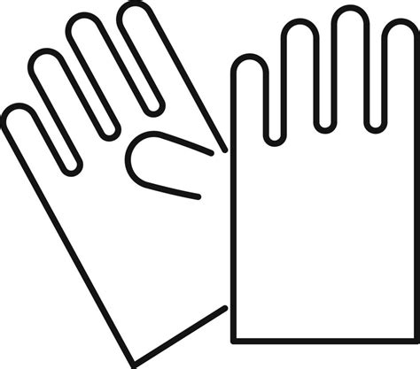 Line vector icon gloves. Outline vector icon on white background ...