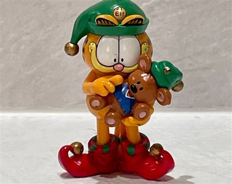 1996 Garfield With Teddy Bear Christmas Tree Ornament - Etsy