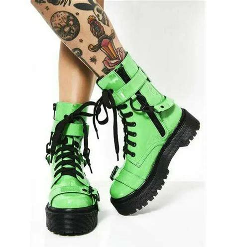 Neon Green Combat Boots Online