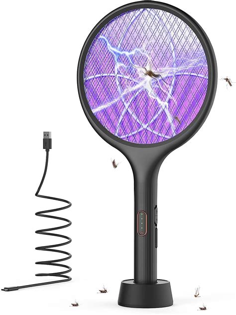 Amazon YISSVIC Electric Fly Swatter 4000V Bug Zapper Racket Dual