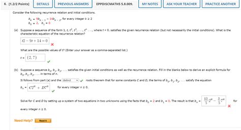 Solved Consider The Following Recurrence Relation And Chegg