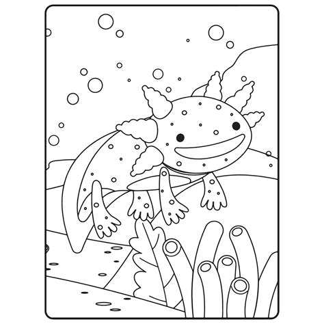 P Ginas Do Livro De Colorir Axolotl Para Crian As Vetor No