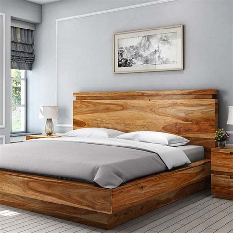 Solid Wood Modern Simple Wooden Bed Designs Pictures - img-slobberknocker