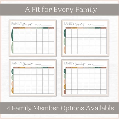 Family Chore Chart Editable Template Adult Chore Chart - Etsy