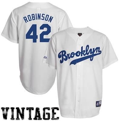 Jackie Robinson Brooklyn Dodgers #42 Majestic Cooperstown Collection ...