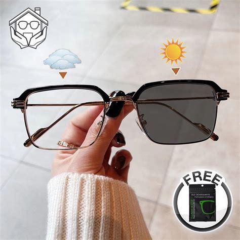 Anti Radiation Photochromic Eyeglass For Women Men Replaceable Lens