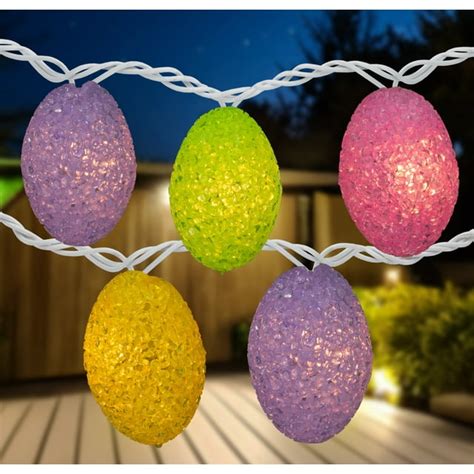 Northlight 10ct Pastel Easter Eggs String Light Set 725ft White Wire