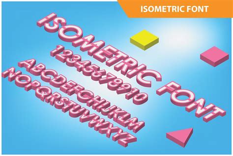 Modern Isometric Alphabet Font 3d Effect Letters Numbers Suitable