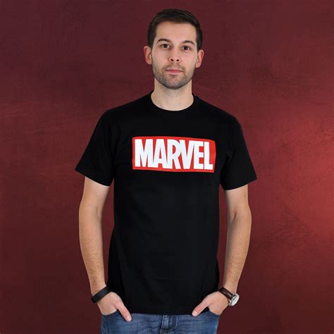 Marvel Logo T Shirt Schwarz Elbenwald Marvel Logo Hemd Shirts