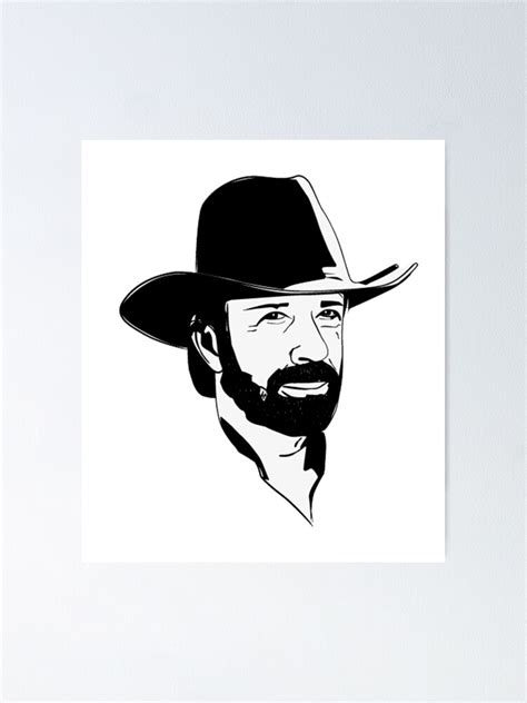 "Chuck Norris Cowboy Hat" Poster by ZeyEm | Redbubble