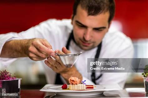 Chef Garnish Dessert Photos And Premium High Res Pictures Getty Images