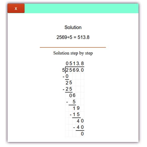 Long Division Calculator With Steps Remainders And Decimals